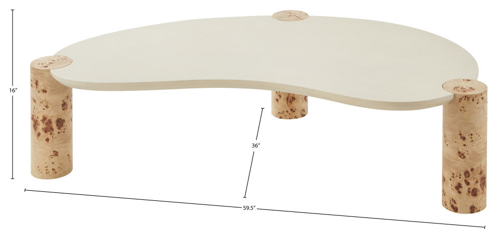 Thor Coffee Table, Natural, 59.5" W x 36" D x 16" H