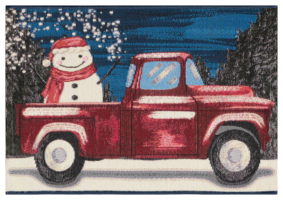 Esencia Truck Load Of Cheer Indoor/Outdoor Mat Midnight 2'5"x3'11"