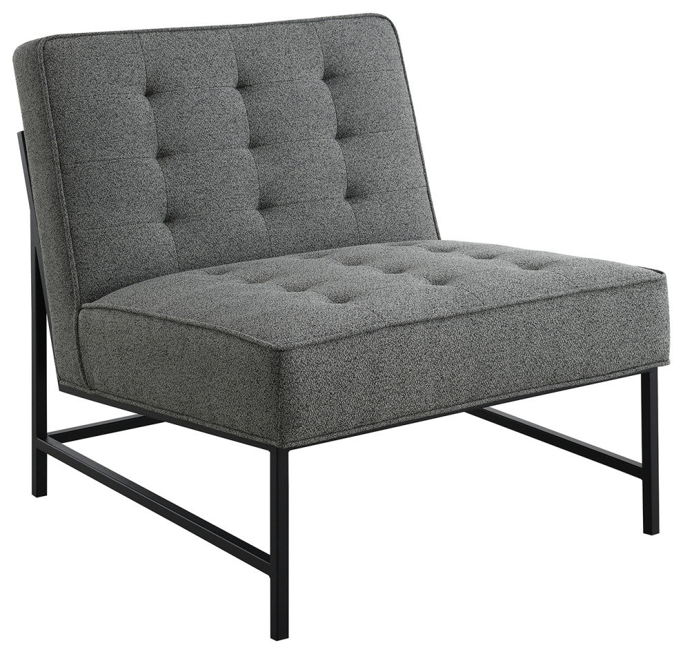 Astor Tufted Fabric Chair, Dark Gray