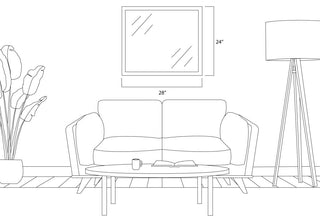Warren Framed Wall Mirror, Charcoal, 28"x24"