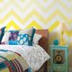 Chevron Peel and Stick Vinyl Wallpaper, Yellow, 24" X 60"
