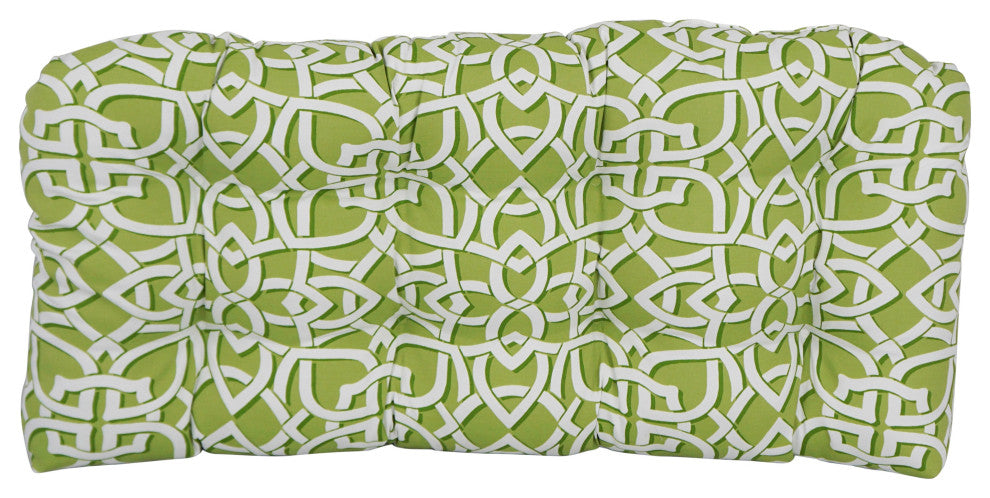 42"X19" U-Shaped Patterned Tufted Settee/Bench Cushion, Graystone Willow
