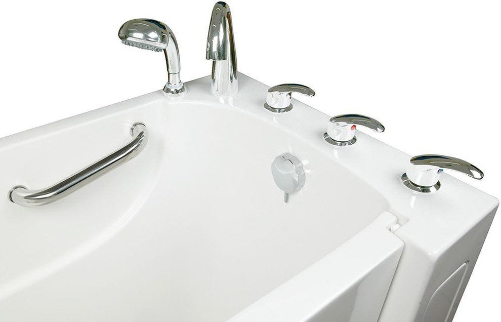 Ella's Bubbles Narrow Walk-In Air and Hydrotherapy Massage Bathtub, White