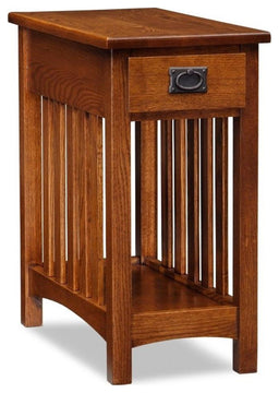 Leick Furniture Mission Wood End Table in Medium Oak Brown