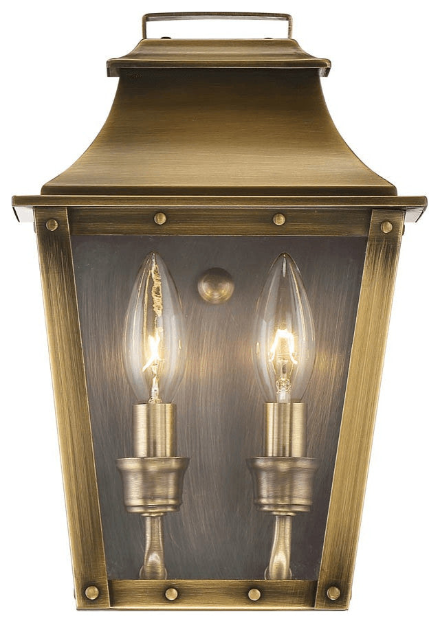 Coventry 2-Light Aged Brass Pocket Wall Light