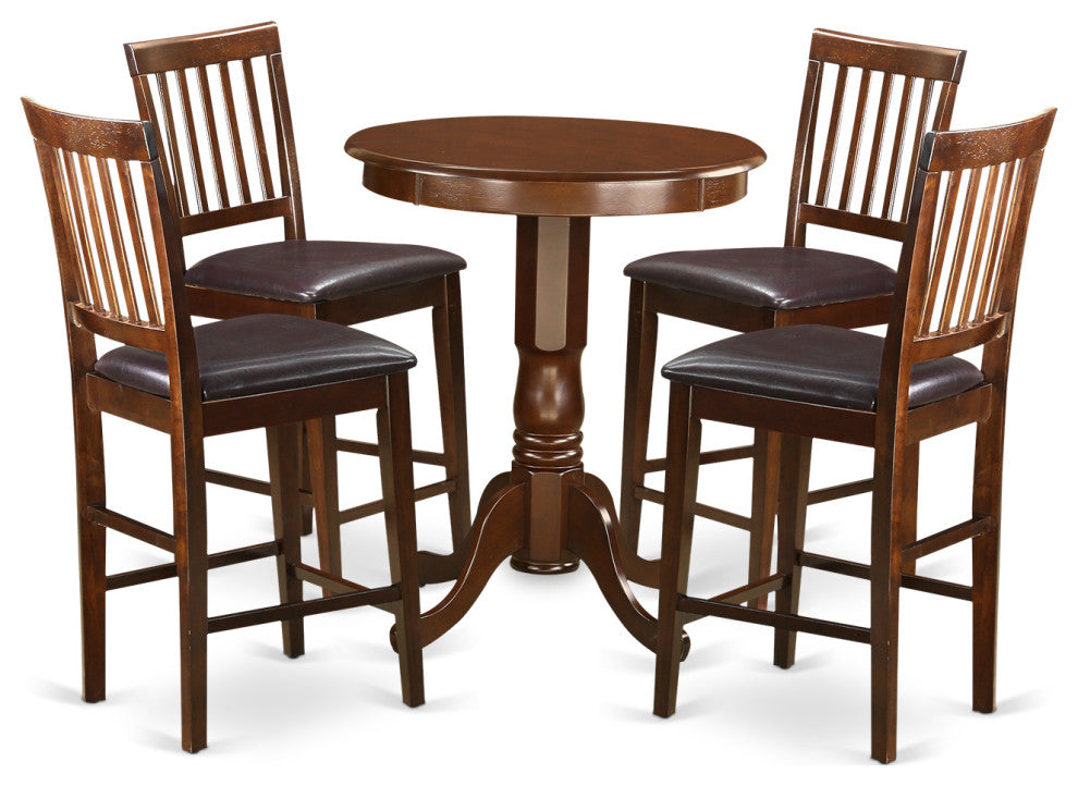 5 Pc Counter Height Dining Set - Counter Height Table And 4 Kitchen Bar Stool