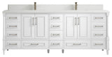 Aberdeen 84 Double Sink Bath Vanity in White 1.5" White Quartz