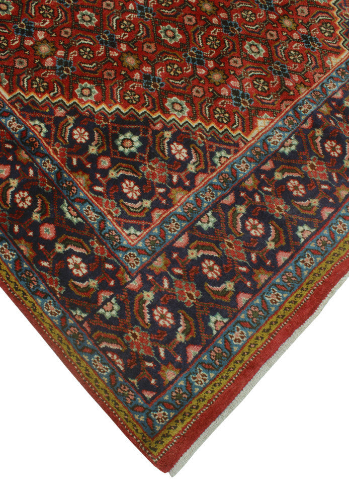 Fine Vintage Distressed Rehman Rust/Navy Rug, 6'6x9'9