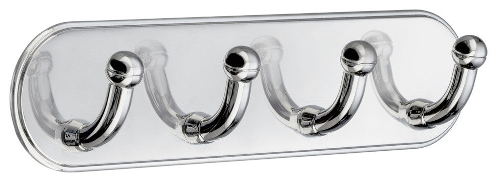 Quadruple Hook Self Adhesive Chrome Finish