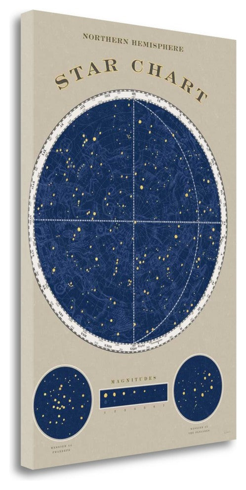 "Northern Star Chart" By Sue Schlabach, Giclee Print on Gallery Wrap Canvas
