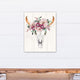Cow Skull with Flowers Print on Canvas