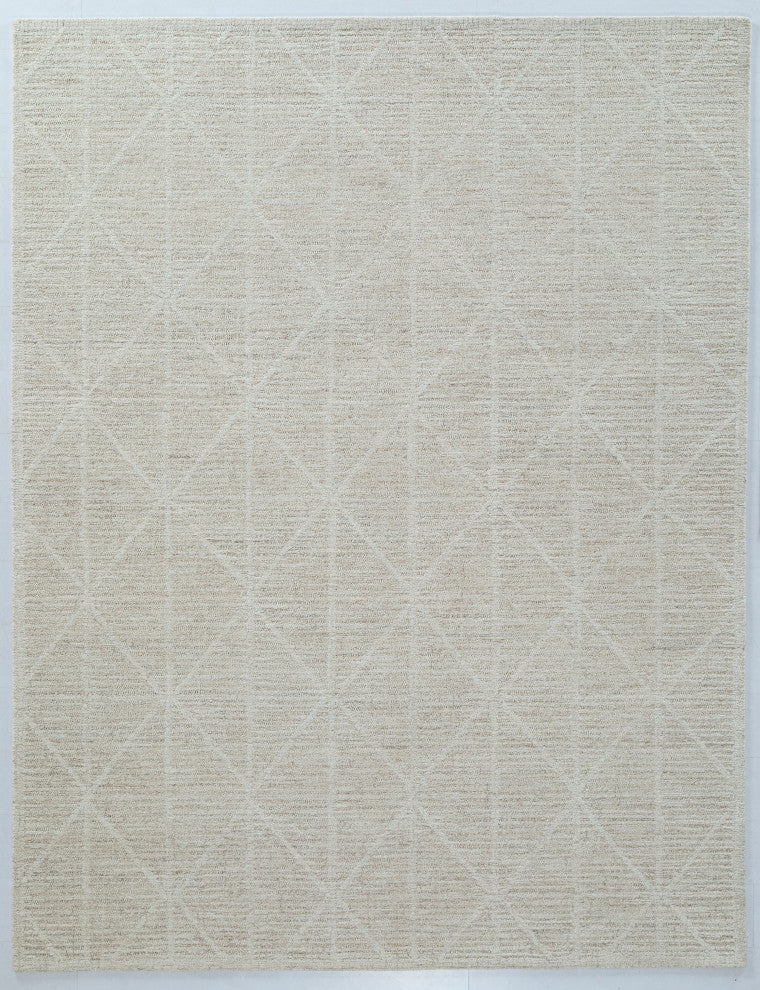 NuStory Crossover Hand Tufted Stripe Area Rug in Beige, 7'6" X 9'6"