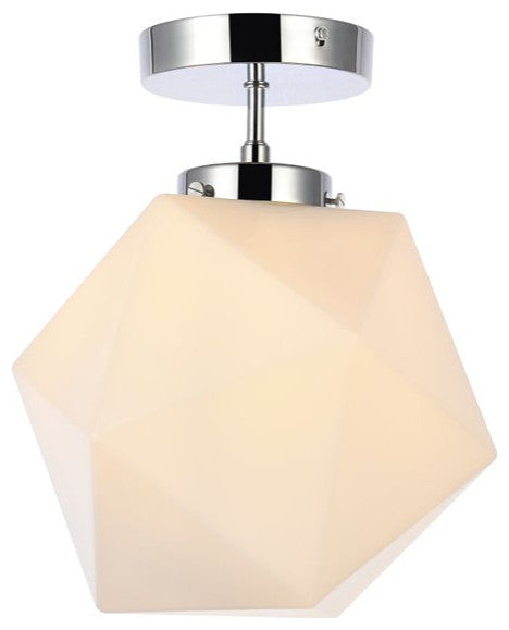 Living District Lawrence 1-Light Flush Mount Chrome