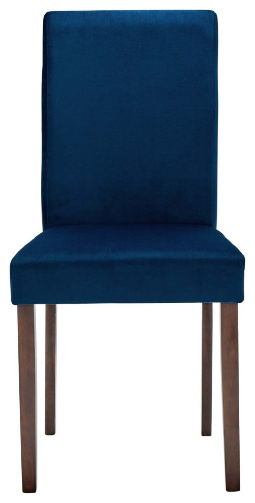 Side Dining Chair, Set of 2, Blue Navy, Velvet, Modern, Cafe Bistro Hospitality