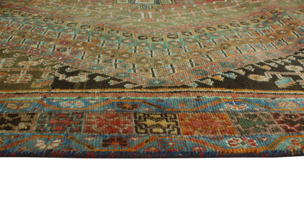 Semi-Antique Catalan Green Rug