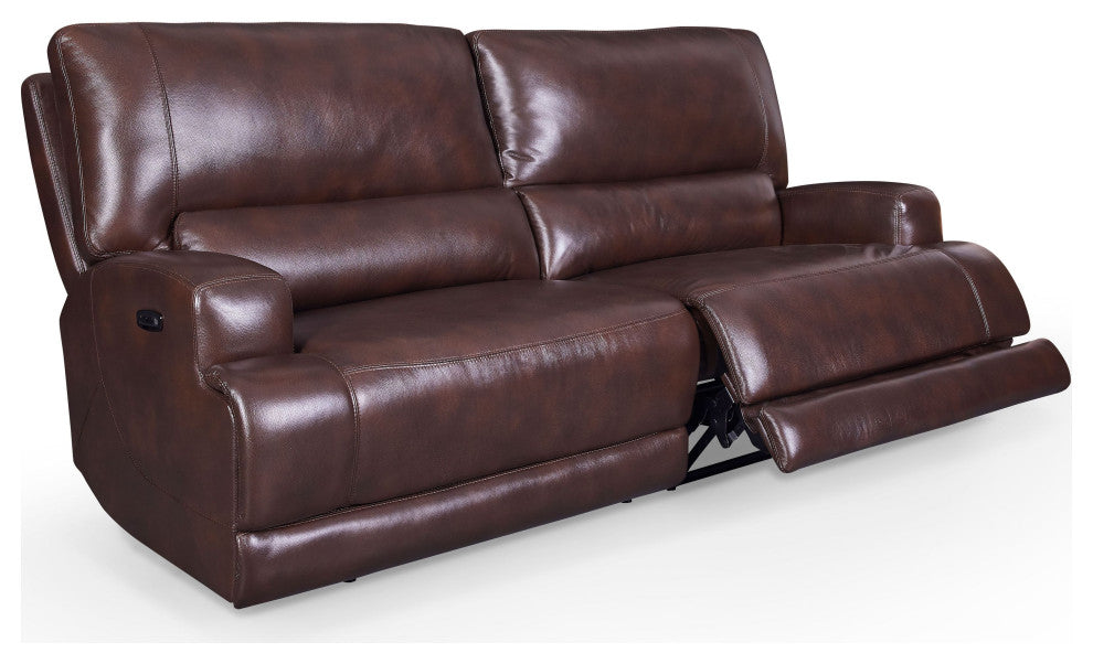 Tahoe Dual Power Zero Gravity Leather Sofa, Coffee