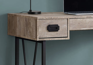 Computer Desk, Laptop, Storage Drawers, 48"L, Work, Metal, Beige, Black