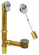 Bathtub Shower Drain Brass Tubing, Trip Lever Overflow Assembly, Matte White