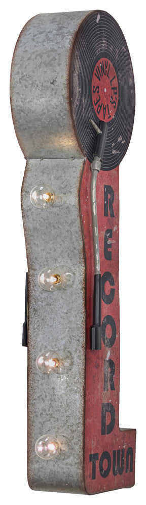 Record Town Vinyl LP's Tapes Vintage LED Sign