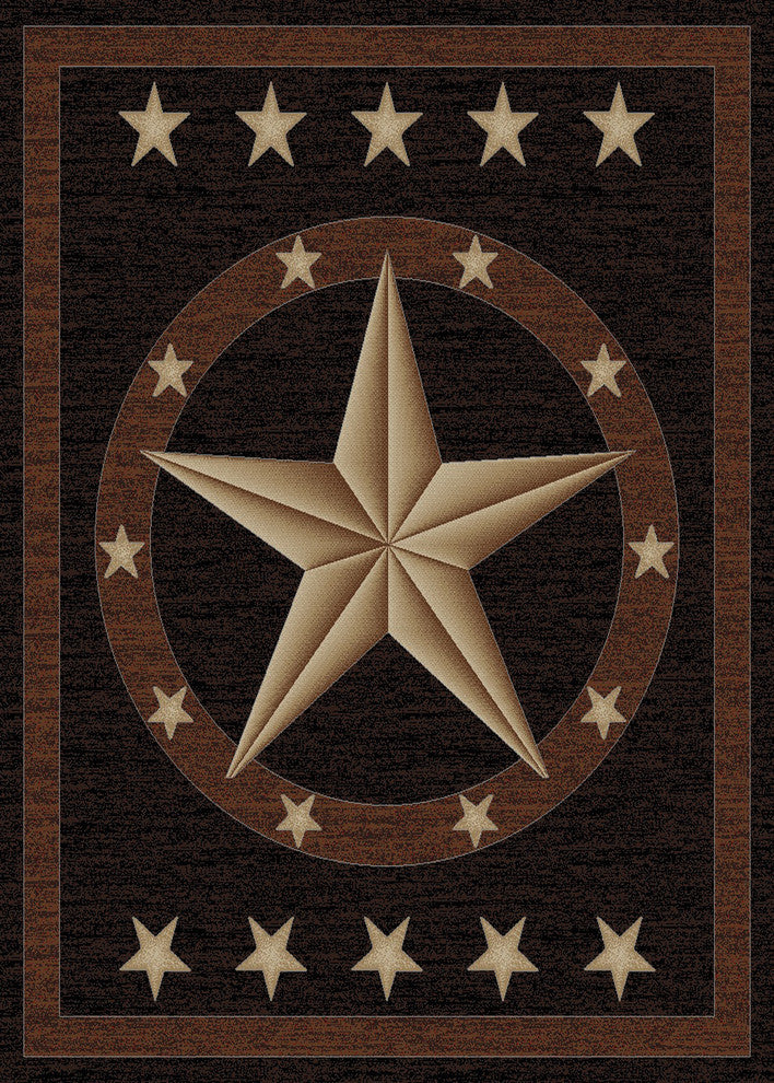 Western Star Ebony Rug, 5''3"x7''3"