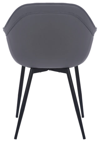 Clover Grey Faux Leather Dining Room Chair with Black Metal Legs