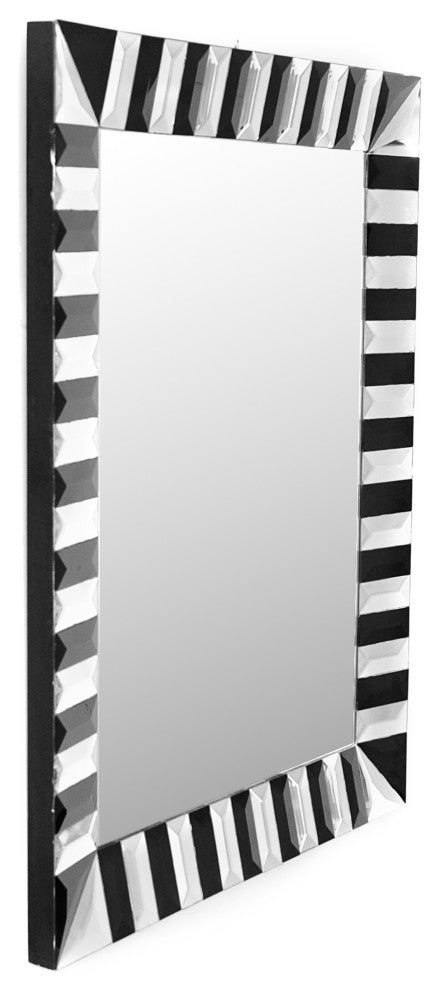 Black and White Striped Mirror