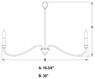 Annabelle 6-Light Farmhouse Chandelier Candelabra, Matte Black