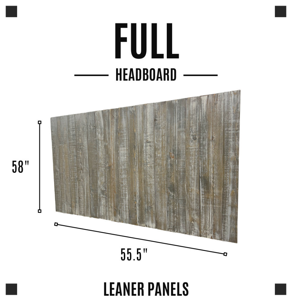 Solid Wood Headboard Modern Farmhouse with Smooth Natural Wood Grain for Any Bed, Graywash, Full