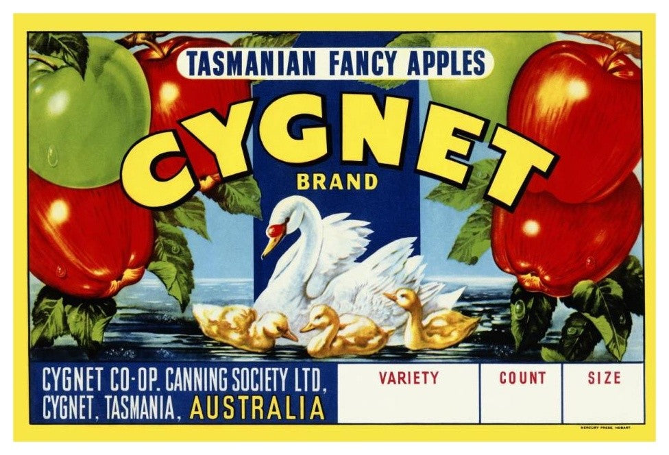 "Cygnet Tasmanian Fancy Apples" Digital Paper Print by Retrolabel, 32"x22"