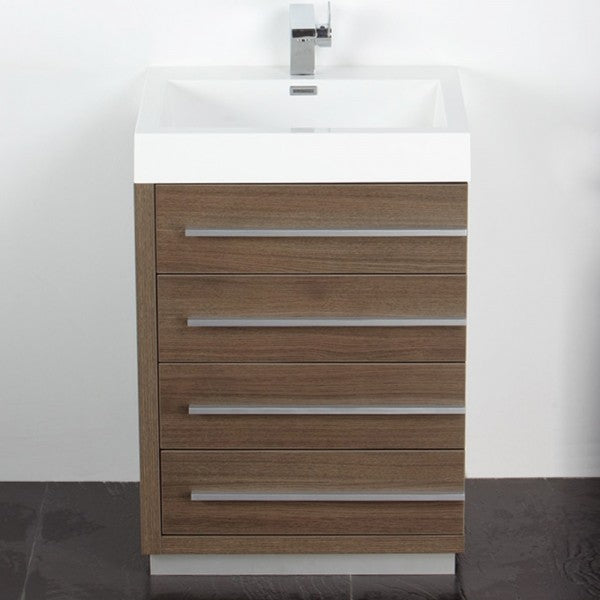 Fresca Livello 24" Gray Oak Modern Bathroom Vanity With Medicine Cabinet