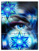 "Woman Eye With Fractal Flowers" Digital Metal Wall Art, 3 Panels, 28"x36"