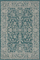 Palazzo Vine and Border Textured Weave Indoor and Outdoor Area Rug, Teal and Gra