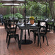 Declan Commercial Indoor/Outdoor Dining Table with Umbrella Hole, 30" x 60", Black