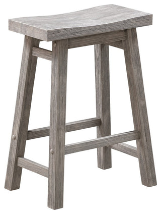 Sonoma Saddle Seat Counter Stool, Storm Gray Wire-Brush, Counter Height, Single