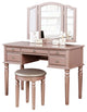 Vanity Set With Stool, Rose Gold