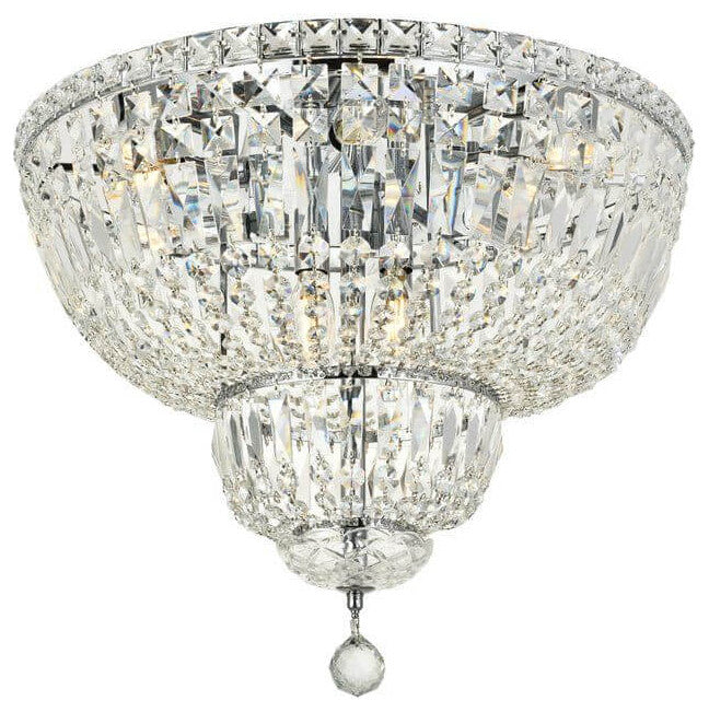Empire 20" Wide 10-Light Transitional Round Large Flush Mount, Chrome