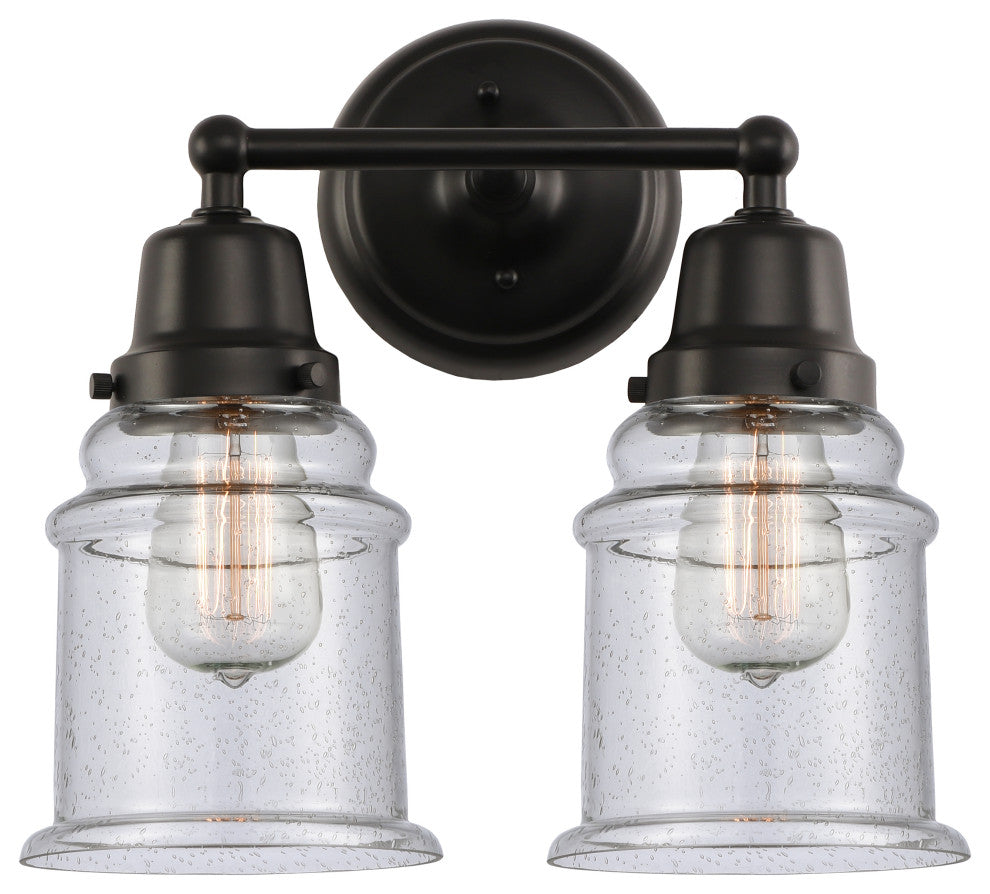 Innovations 623-2W-BK-G184 2-Light Bath Vanity Light, Matte Black
