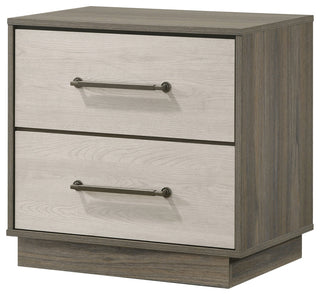 Fenwick 2-drawer Nightstand Bedside Table Grey Oak