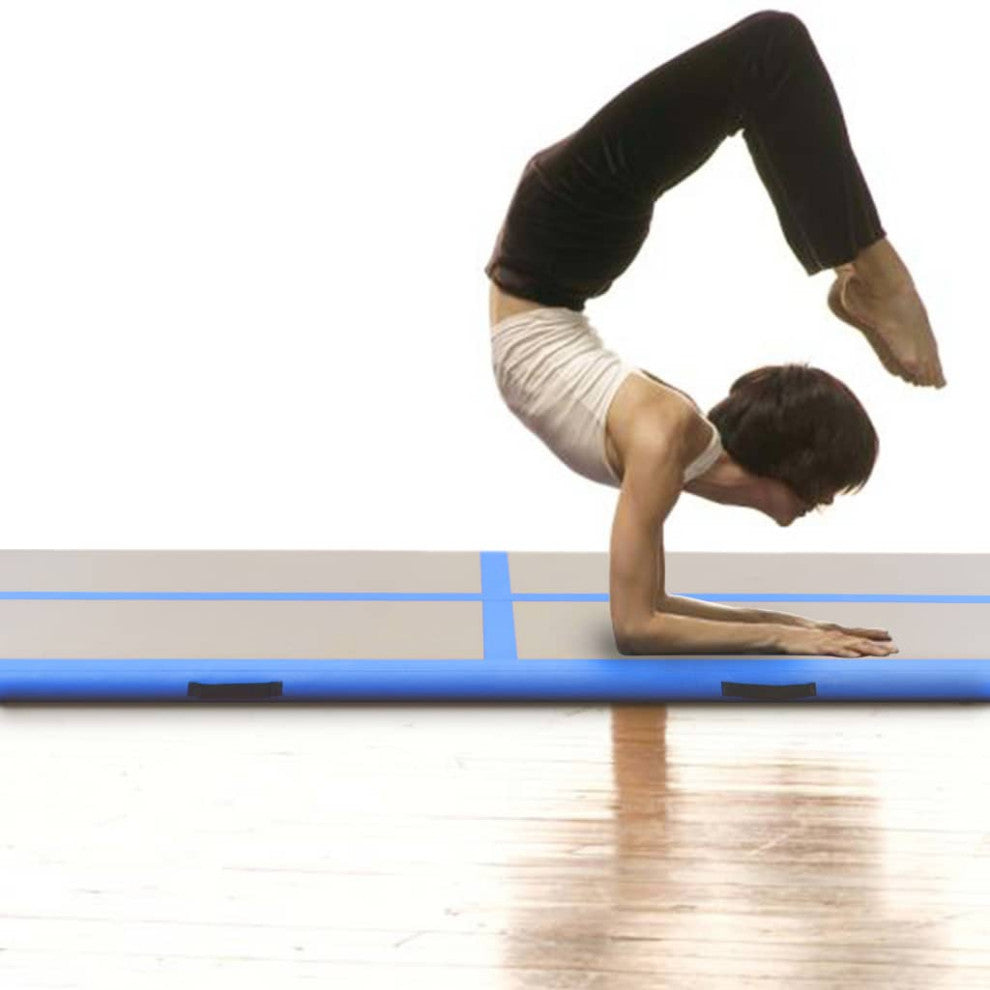 vidaXL Air Track Mat Gymnastics Air Mat with Pump Inflatable Mat PVC Blue