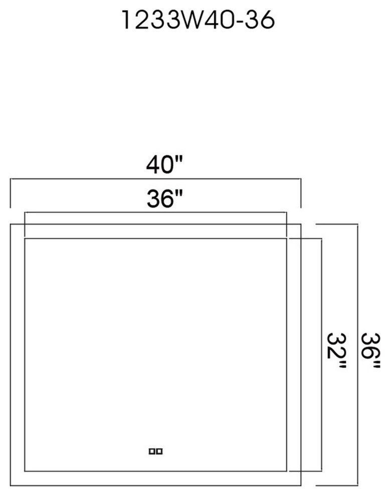 Abigail Rectangle Matte White LED 40 in. Mirror From our Abigail Collection