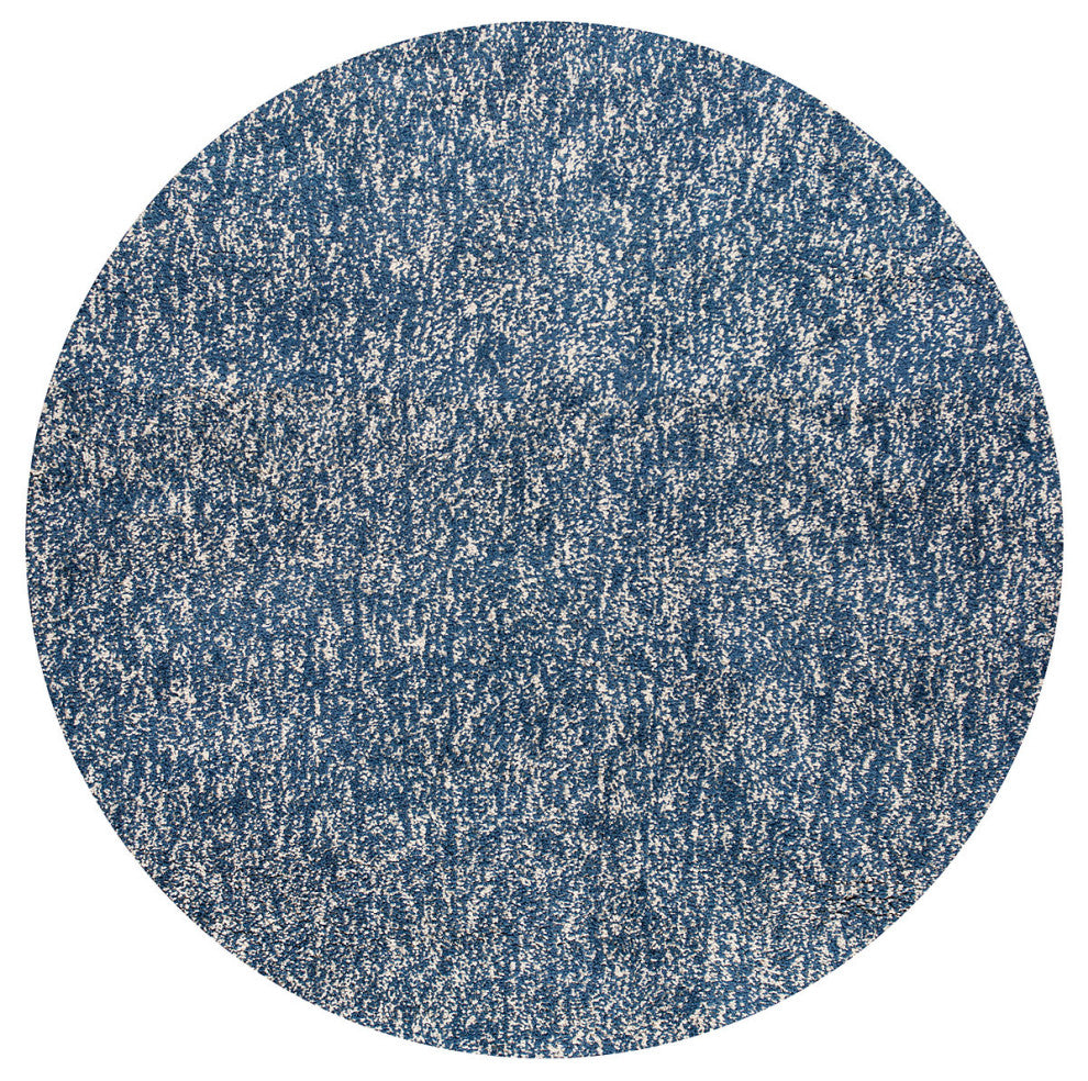 KAS Bliss 1589 Indigo/Ivory Heather Area Rug, 6'x6' Round