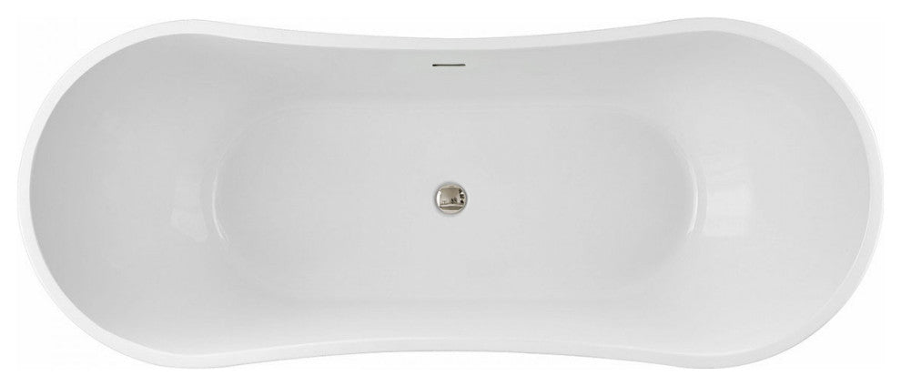 Philo 67 Inch Acrylic Double Slipper Freestanding Tub