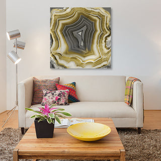 "Agate In Gold & Grey II" by Danielle Carson, Canvas Print, 12"x12"