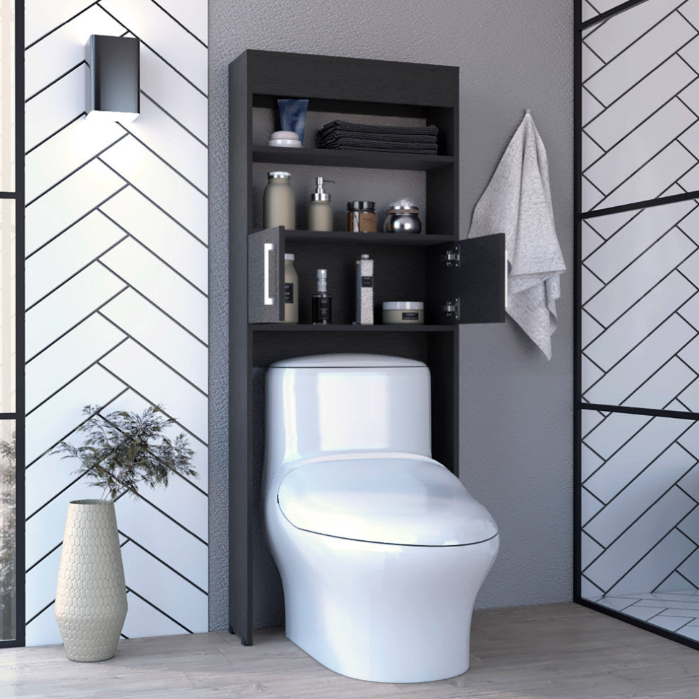 DEPOT E-SHOP Atlas Over the Toilet Cabinet, Black