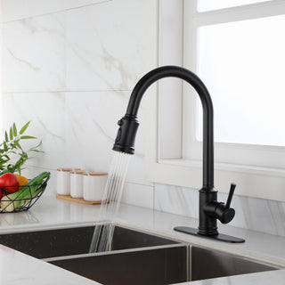 Touch Kitchen Sink Faucet With Pull Down Sprayer, Single-Handle, Matte Black