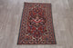 Consigned, Handmade Wool Vintage Persian Oriental Area Rug, Red, 4'8"X3'1"