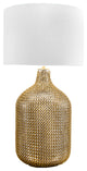 Nuloom Gold Chained Glass and Iron Cotton Shade Clear Finish 3-Way Switch