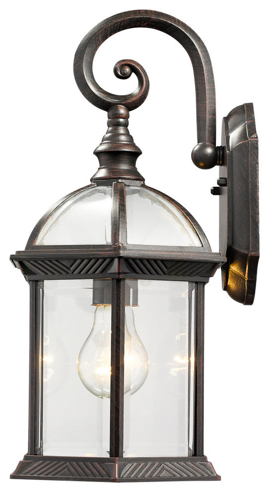 Roseto ZWS99927 Lloyd 16" Tall Outdoor Wall Sconce - Black