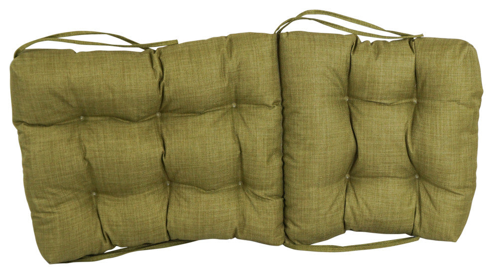 18"X38" Spun Polyester Solid Outdoor Tufted Chair Cushion, Avocado