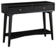 Benzara BM261881 Console Table With 2 Drawers and Angled Legs, Black